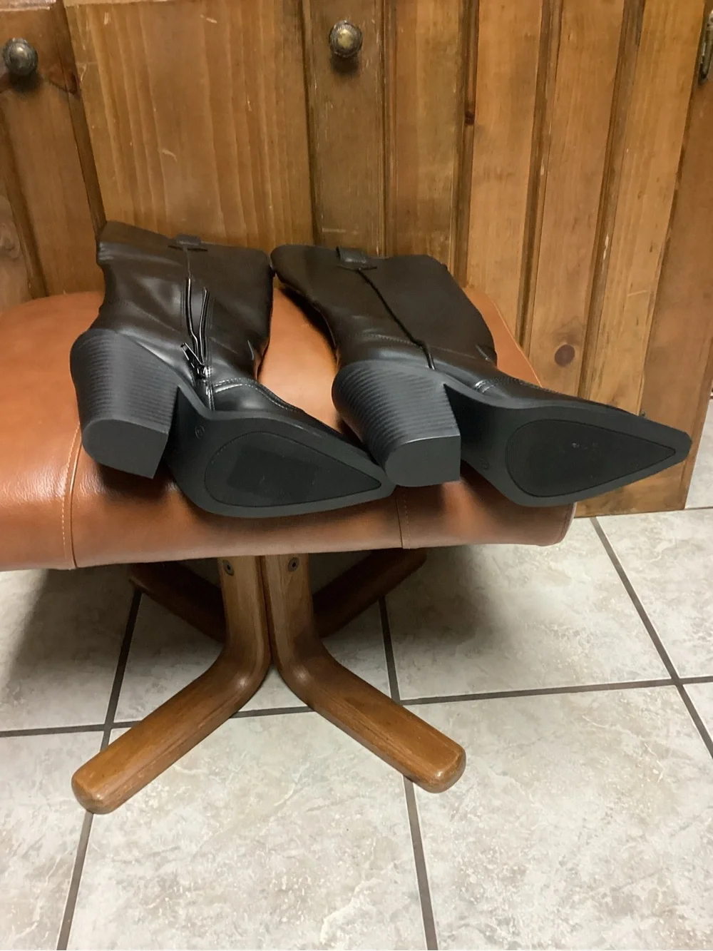 Abound Black Over-the-Knee Western Block Heel Boots